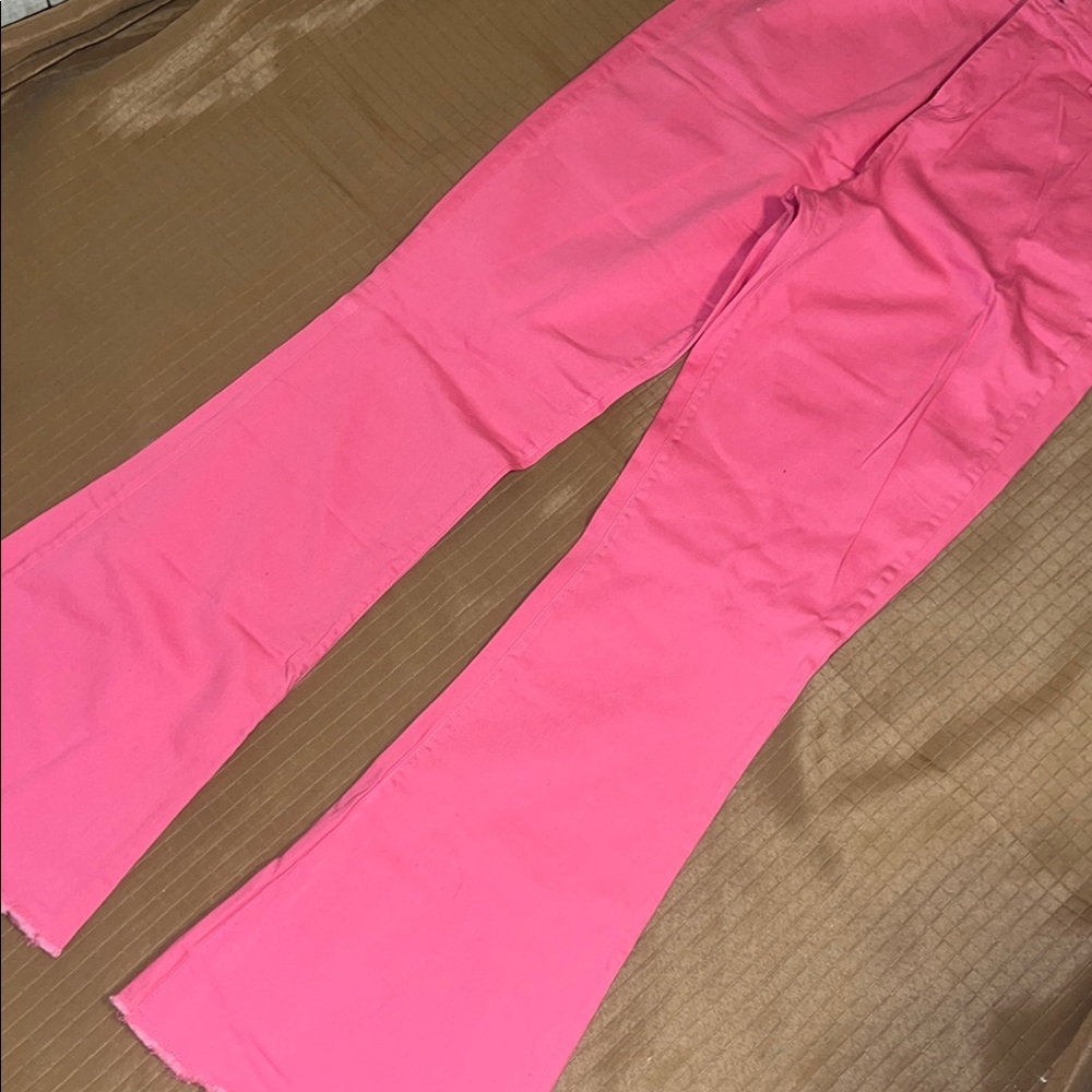 Fashion Nova Pink Flare Wide Leg Jeans